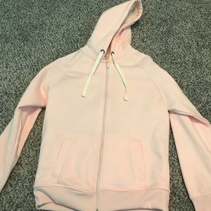 Pink flower embroidered fuzzy coat